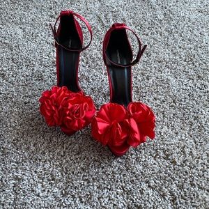 PrettyLittleThing Red platform heels size 8/8.5